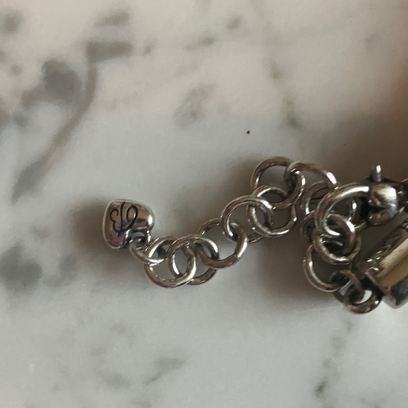 Brighton Red Leather and Silver Oval Necklace - Picture 4 of 5